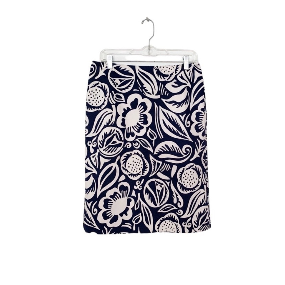 MAG by Magaschoni Blue White A Line Skirt Size 8